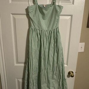Flying Tomato Green and White Striped Maxi Dress